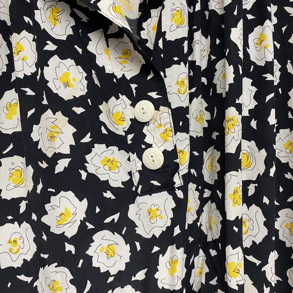 Vintage Cambridge Womens Size M Floral Printed Front Tie Oversized Top - Picture 4 of 8